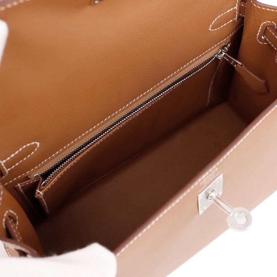 エルメス ハンドバッグ ケリー25 外縫い ゴールド/シルバー金具 ヴォー 