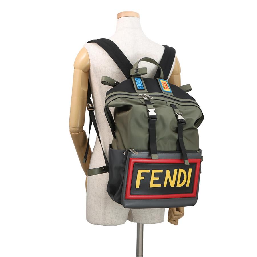 フェンディ リュック ナイロン レザー 7VZ037 SIU FENDI バッグパック イス付き 【安心保証】_3