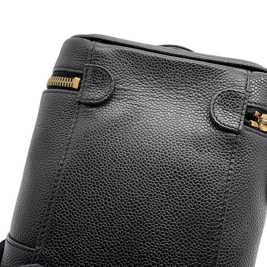 シャネル バニティバッグ ココマーク キャビアスキン 縦型 A01998 CHANEL 化粧ポーチ コスメポーチ 黒 【安心保証】の画像