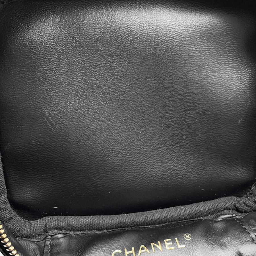 シャネル バニティバッグ ココマーク キャビアスキン 縦型 A01998 CHANEL 化粧ポーチ コスメポーチ 黒 【安心保証】の画像