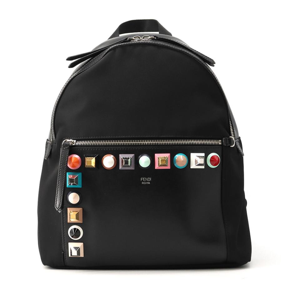 【最高級】FENDI リュック スタッズ Black Edition レザー フェンディ リュック スタッズ レザー 8BZ035 FENDI バッグ バック