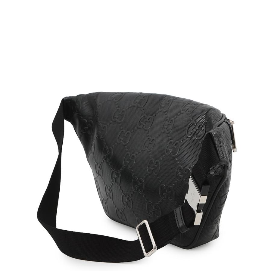 GUCCI ブラック レザーボディバッグ グッチ ボディバッグ GGエンボス ベルトバッグ レザー 645093 GUCCI