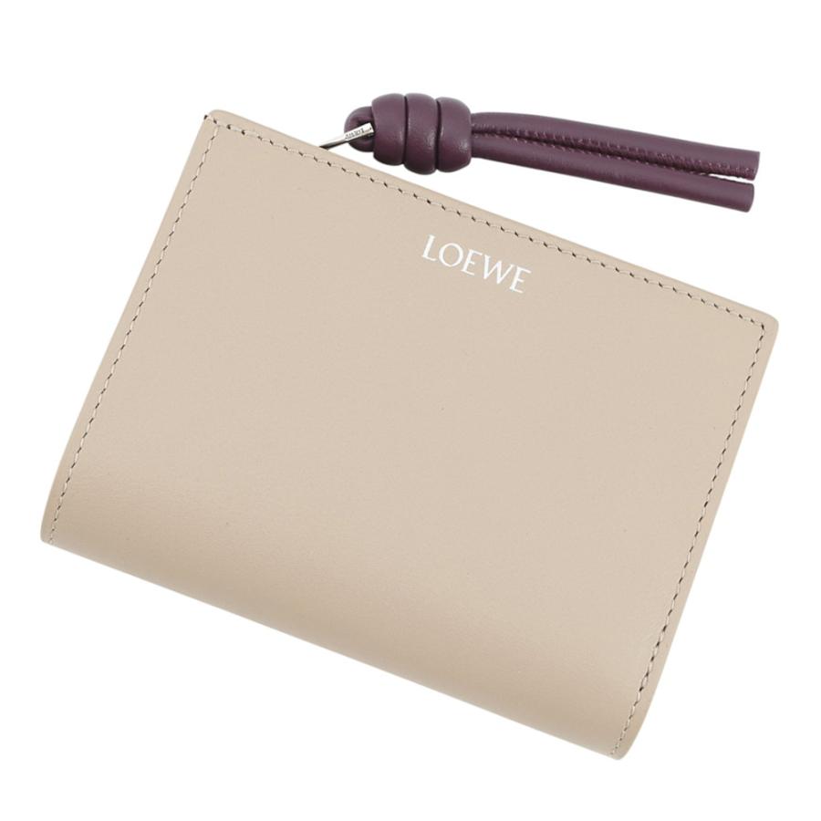 ロエベ 二つ折り財布 ノット コンパクトウォレット シャイニーナパ 