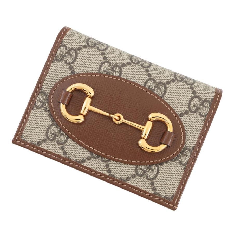 美品 グッチ GGスプリーム ホースビット 1955 二つ折り財布 コンパクトウォレット 621887 PVC レディース GUCCI 【234-53402】 グッチ 二つ折り財布 ホースビット 1955 コンパクトウォレット GG