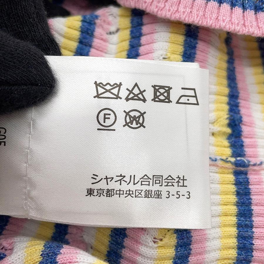 シャネル ニット ロゴ ボーダー 半袖 レディースサイズ38 P79242