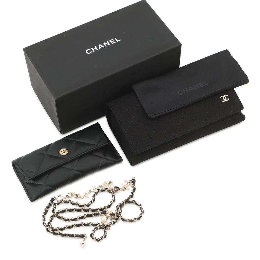 シャネル サングラス スクエア シェイプ ロゴチェーン付き カメリア ココマーク A40911 CHANEL アイウェア 黒の画像