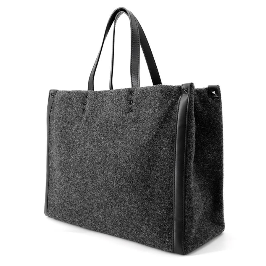 ヴァレンティノ・ガラヴァーニ トートバッグ VLTNロゴ ミディアム フェルト レザー 1Y2B0A35BZN VALENTINO 黒 【安心保証】の画像