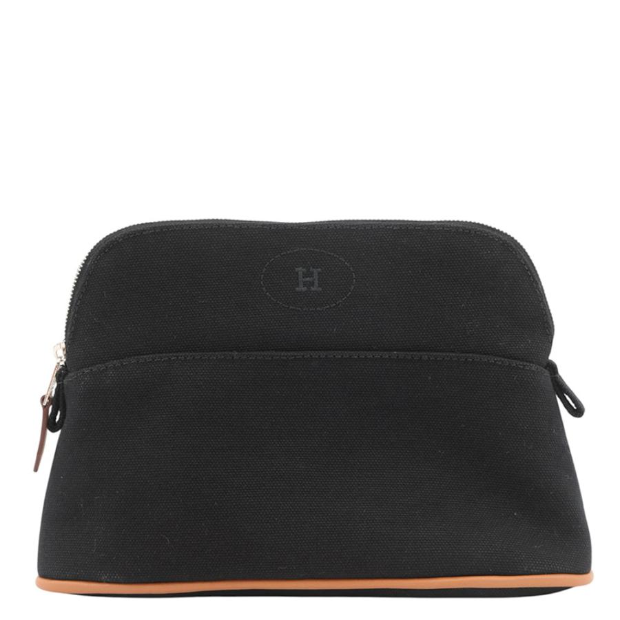 HERMES エルメス ボリードポーチGM キャンバス ブラック ポーチ エルメス ポーチ ボリードポーチ ミニ ブラック/シルバー金具