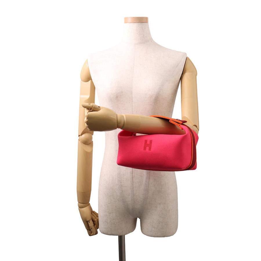 エルメス ポーチ ブリッド・ア・ブラックPM ハイビスカス/シルバー金具 キャンバス HERMES バッグ 小物入れの画像
