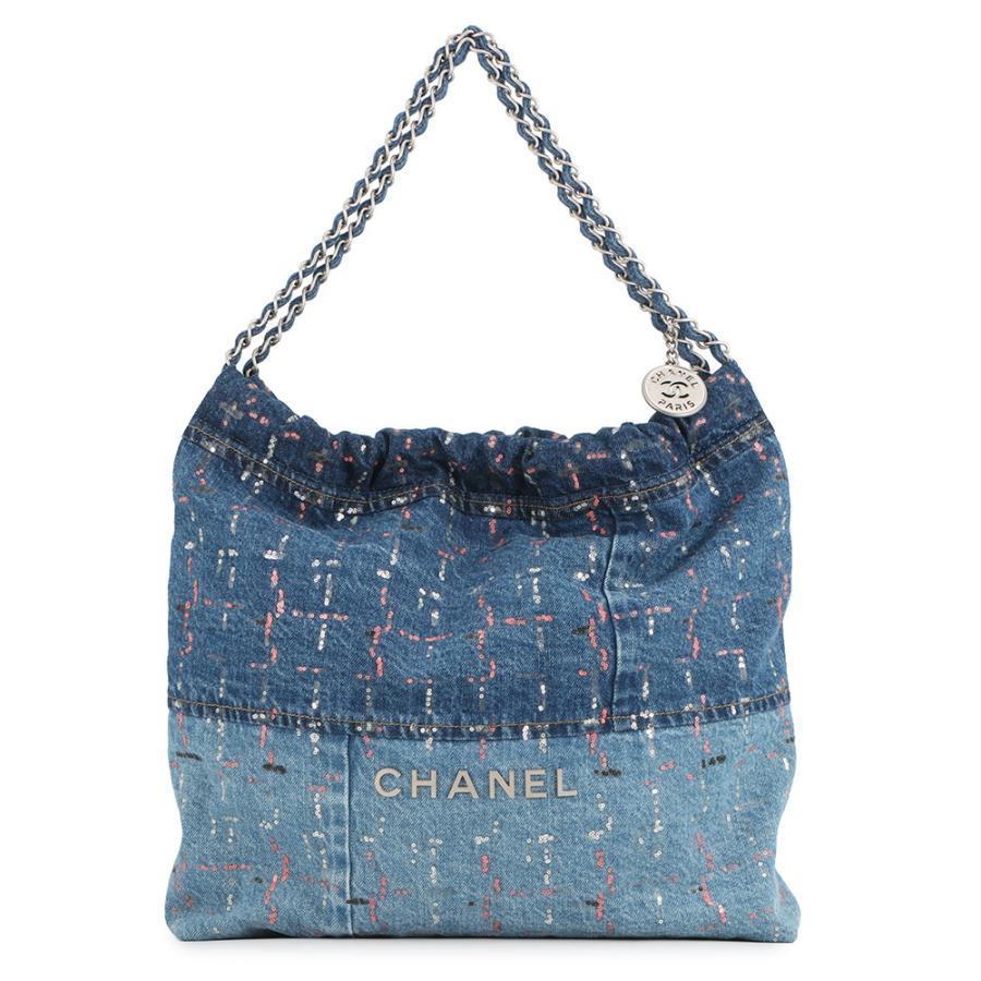 シャネル チェーンショルダーバッグ CHANEL 22 グリッターパッチワーク 