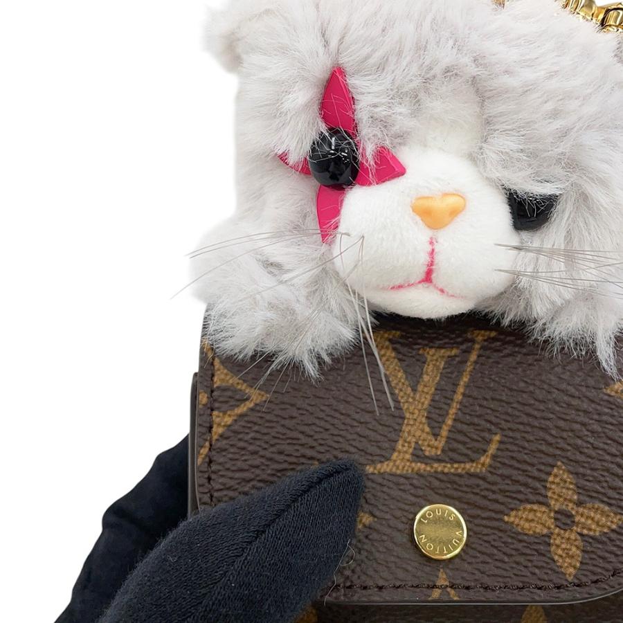 ルイヴィトン バッグチャーム モノグラム フェイクファー LV キュート