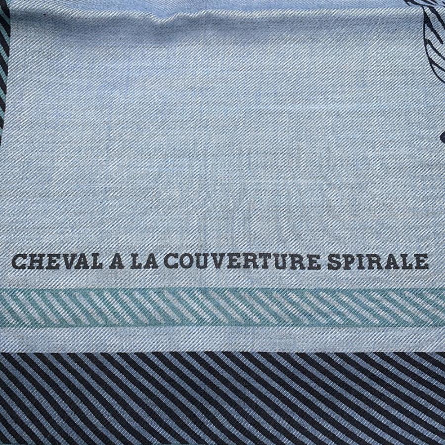 エルメス スカーフ カレH 100 馬着スパイラル  Cheval a la Couverture カシミヤ シルク HERMES メンズの画像