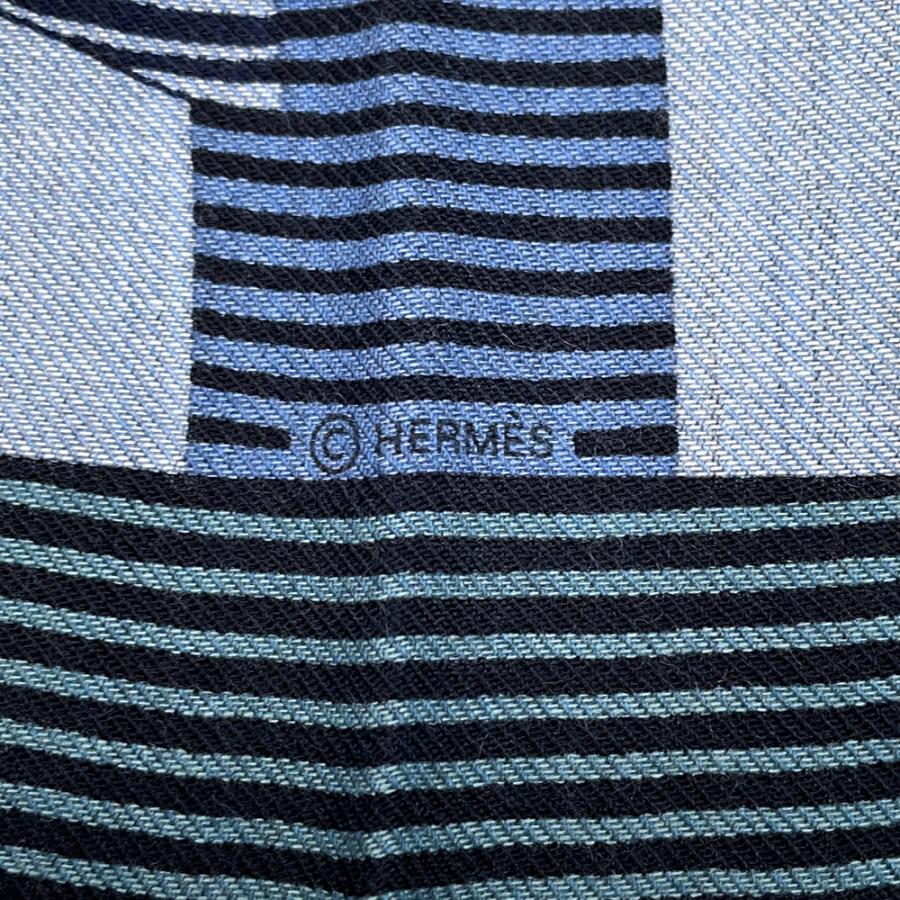 エルメス スカーフ カレH 100 馬着スパイラル  Cheval a la Couverture カシミヤ シルク HERMES メンズの画像