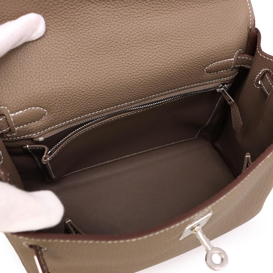 エルメス ハンドバッグ ケリー25 内縫い エトゥープ/シルバー金具 トゴ
