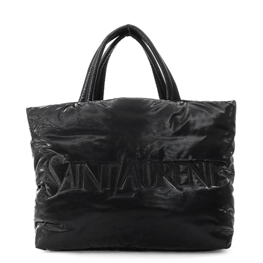SAINT LAURENT PARIS ハンドバッグ ブラック サンローランパリ トートバッグ ロゴ シルクテックキャンバス 756269