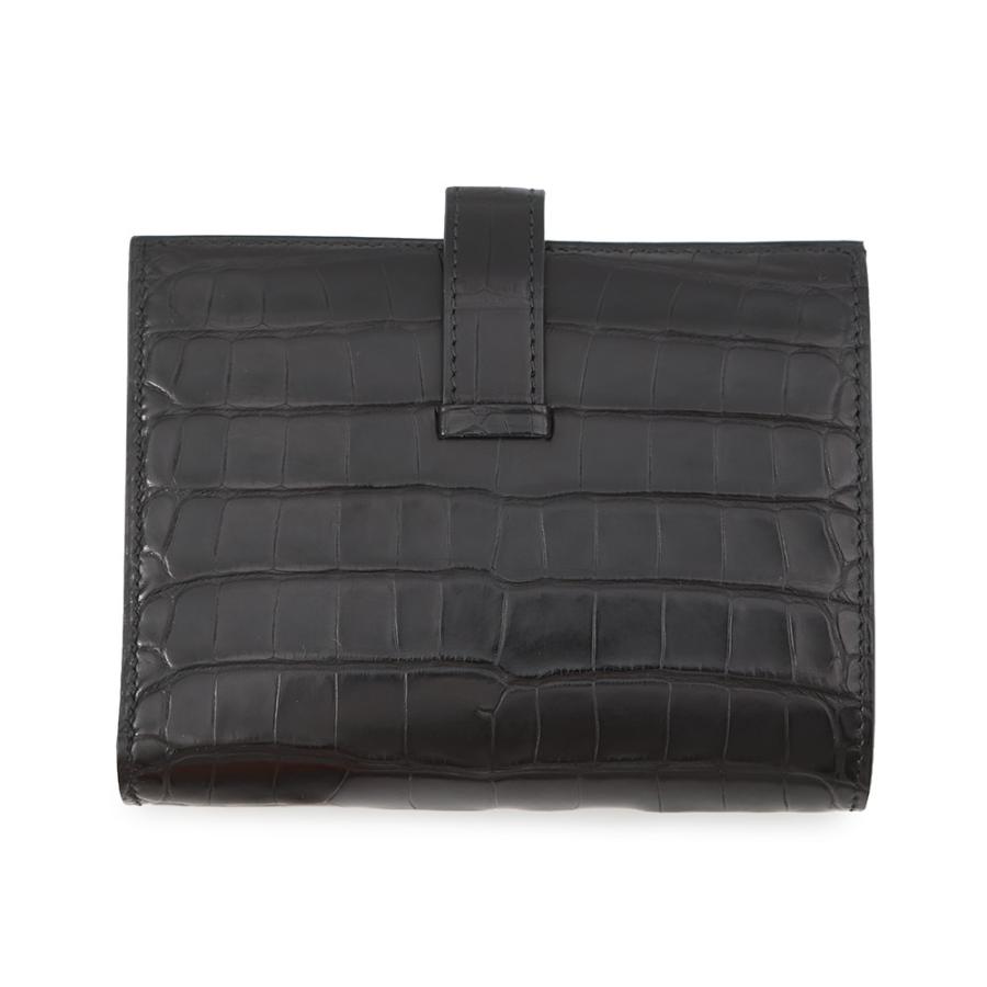 エルメス 二つ折り財布 ベアンコンパクト ブラック/シルバー金具
