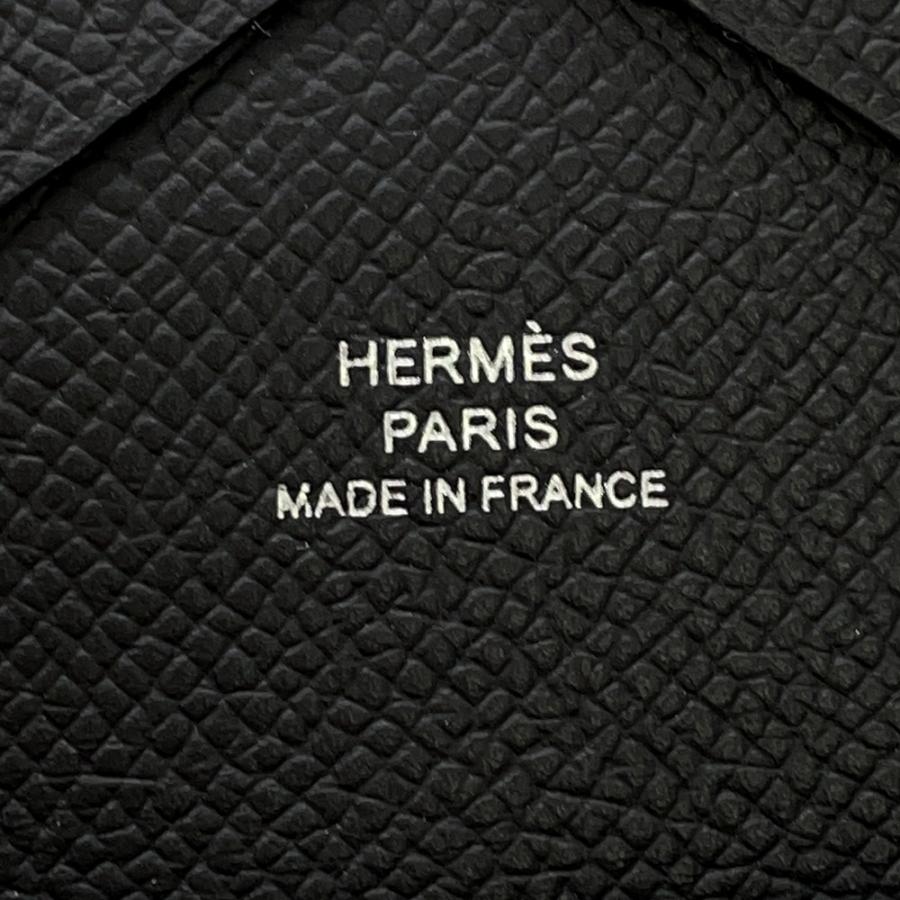 エルメス コインケース カルヴィ デュオ ブラック/シルバー金具 