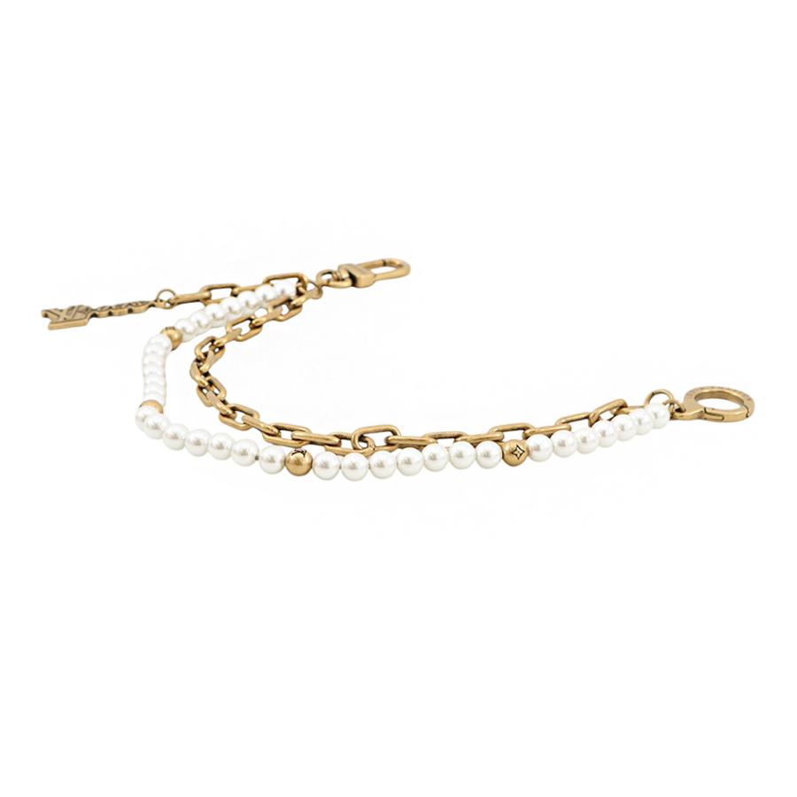 ルイヴィトン バッグチャーム チェーン ベルト パール バッグチャーム メタル フェイクパール M01689 LOUIS VUITTON ルイヴィトン バッグチャーム チェーン ベルト パール メタル フェイク