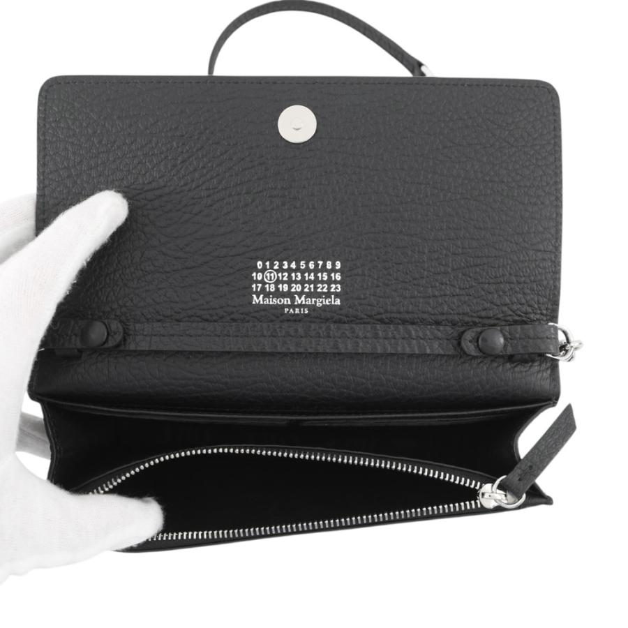 メゾンマルジェラ チェーンウォレット 4ステッチ グレイニーレザー