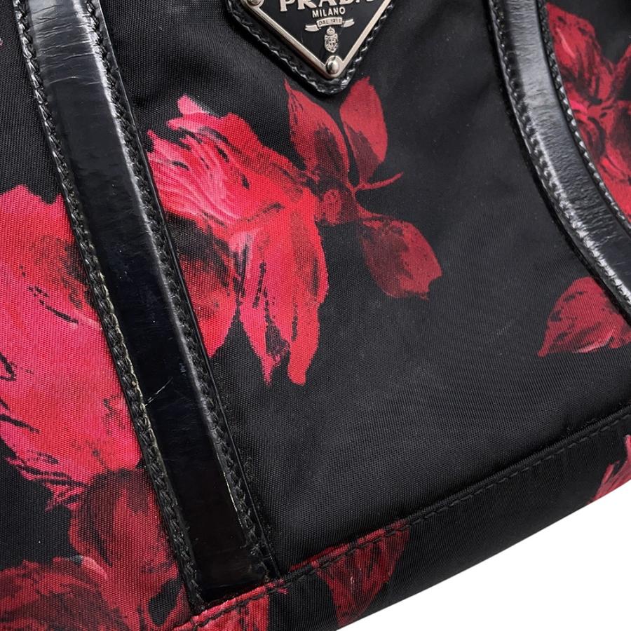 プラダ ハンドバッグ フラワーモチーフ ナイロン PRADA 2way