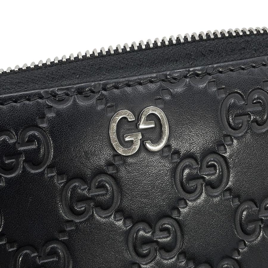 グッチ 長財布 グッチシマ ラウンドファスナー レザー 473928 GUCCI 黒