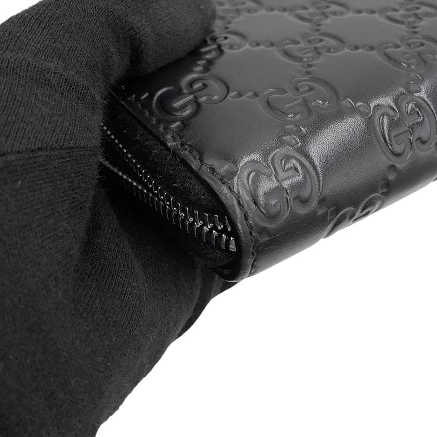 グッチ 長財布 グッチシマ ラウンドファスナー レザー 473928 GUCCI 黒