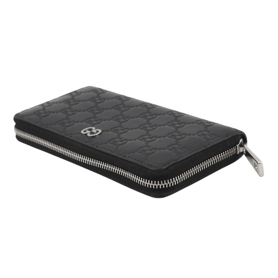 グッチ 長財布 グッチシマ ラウンドファスナー レザー 473928 GUCCI 黒