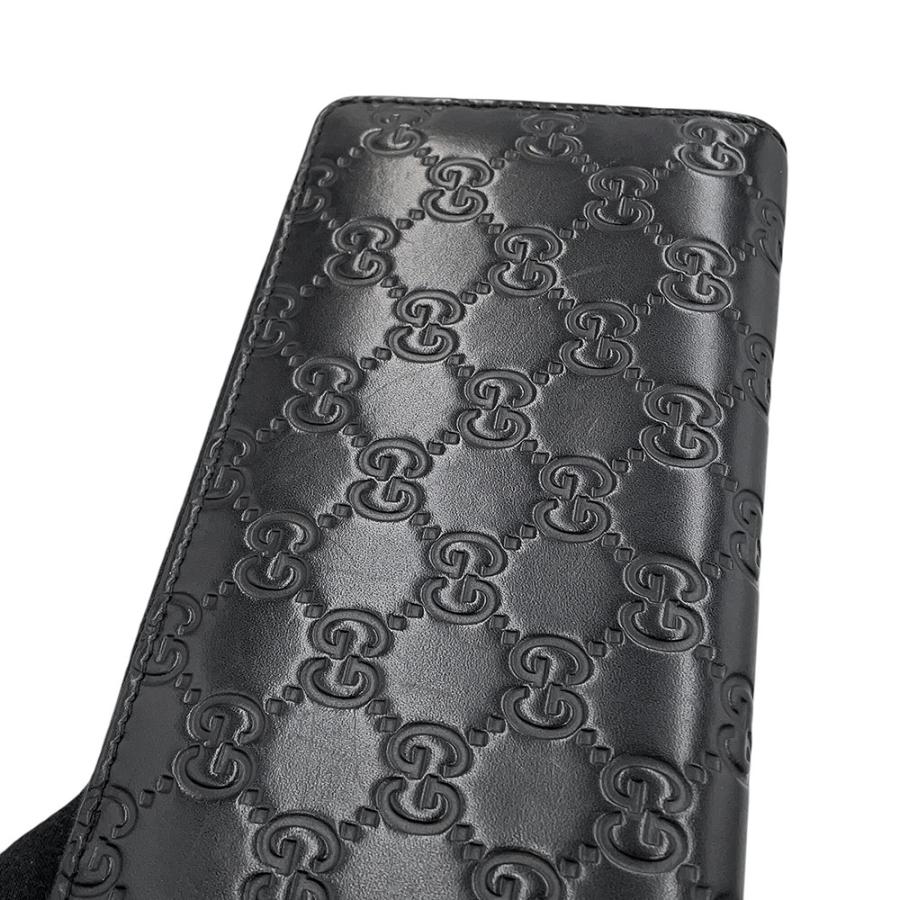 グッチ 長財布 グッチシマ ラウンドファスナー レザー 473928 GUCCI 黒