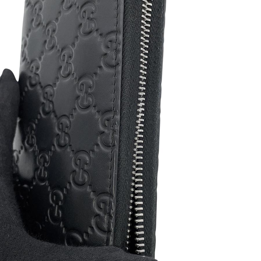 グッチ 長財布 グッチシマ ラウンドファスナー レザー 473928 GUCCI 黒