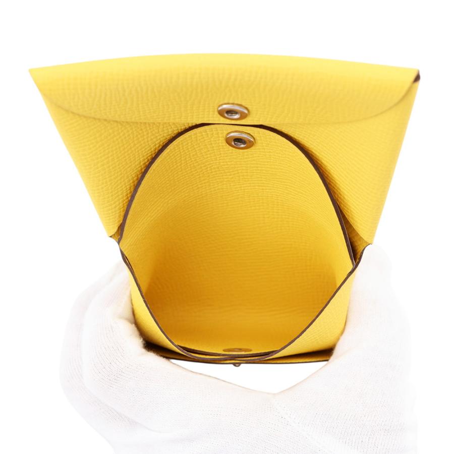 エルメス コインケース カルヴィ デュオ ジョーヌナプル/シルバー金具