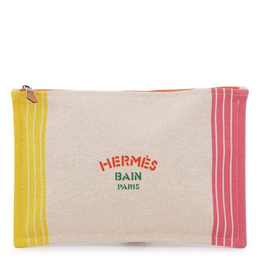 エルメス フラットポーチ マイヨン・マラン コットン HERMES 【安心