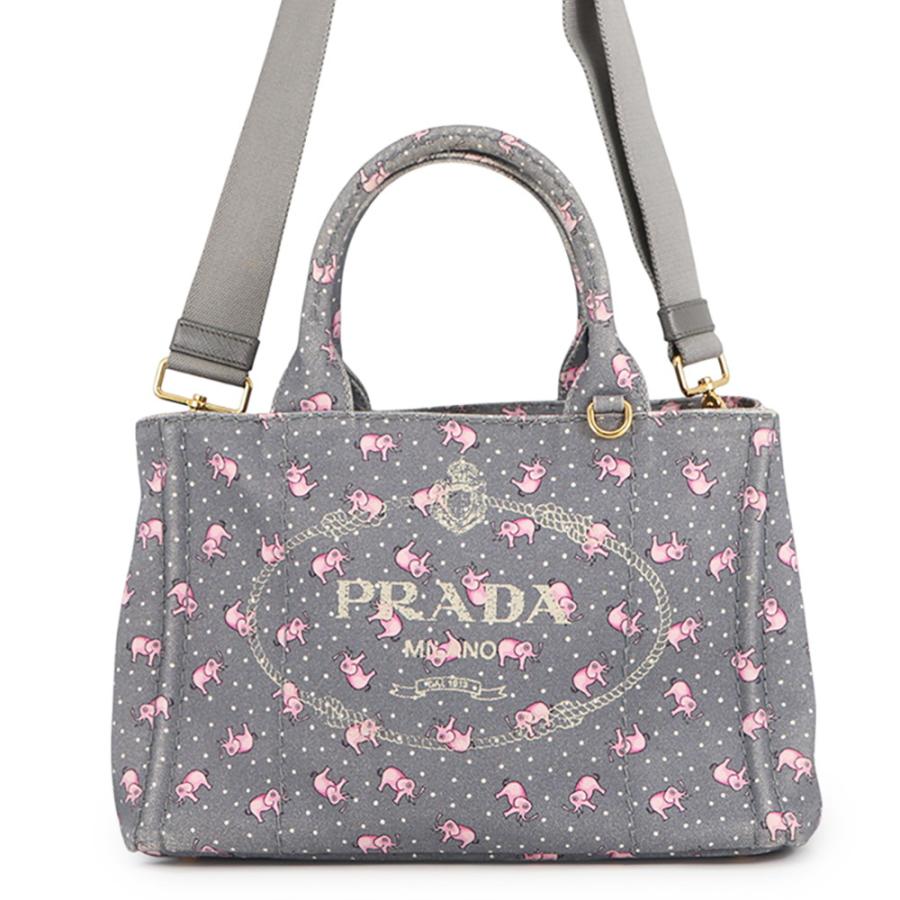 PRADA プラダ カナパ キャンバス スパンコール ハンドバッグ トートバッグ プラダ トートバッグ カナパ CANAPA ゾウ 1BG439 PRADA バッグ 2way