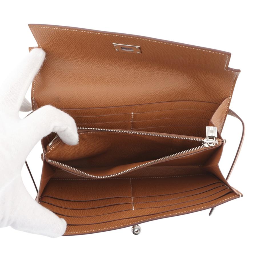 エルメス 長財布 ケリーウォレット ロング ゴールド/シルバー金具 