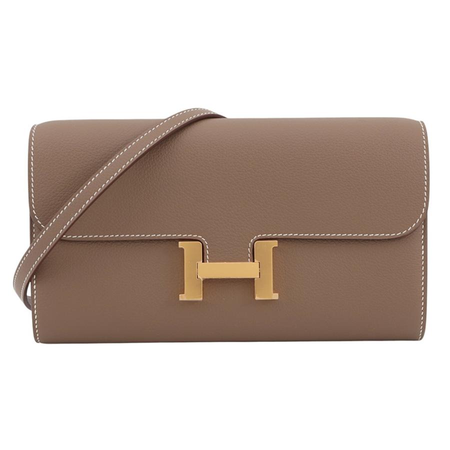 ち*ゃ様 300円スタート　HERMES　正規品　長財布 ブラウン エルメス 長財布 コンスタンス トゥーゴー ロング エトゥープ/ゴールド