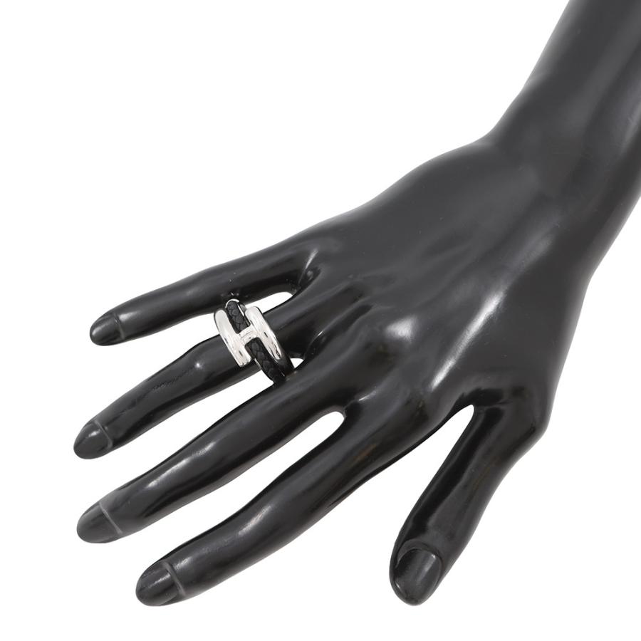 新品未使用　エルメス　リング　トゥルニ　トレッセ　60号 エルメス リング トゥルニ トレッセ ブラック/シルバー金具 スイフト