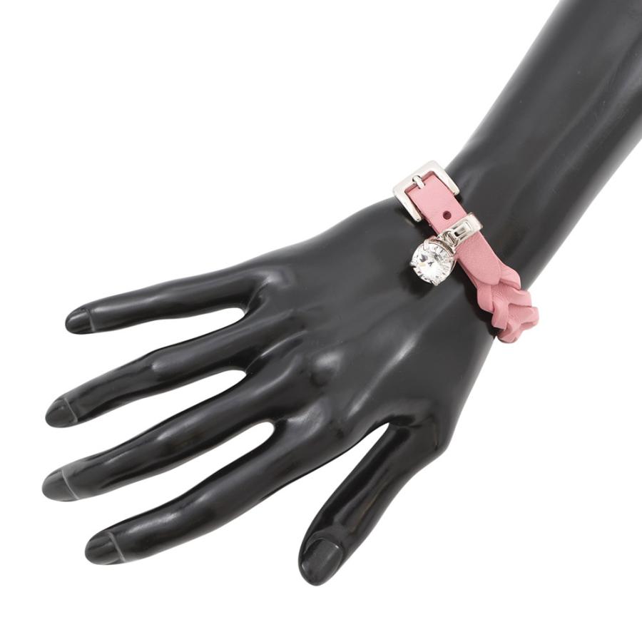 MIU MIU クリスタル装飾 レザーブレスレット ミュウミュウ ブレスレット クリスタル イントレッチオ ナッパレザー