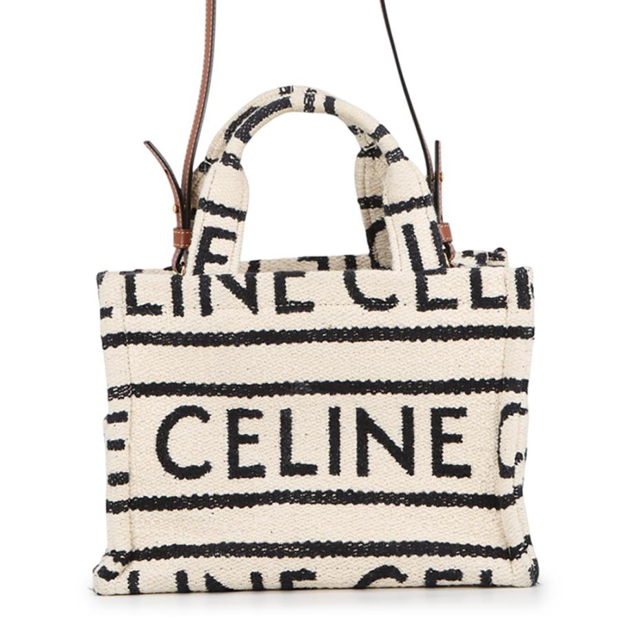 セリーヌ ハンドバッグ カバ タイス スモール ロゴ コットン/レザー