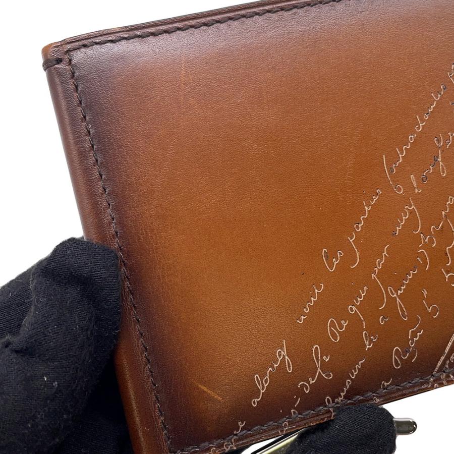 Berluti ブラウンレザー ケース＆マネークリップ ベルルッティ カードケース マネークリップ カリグラフィ レザー