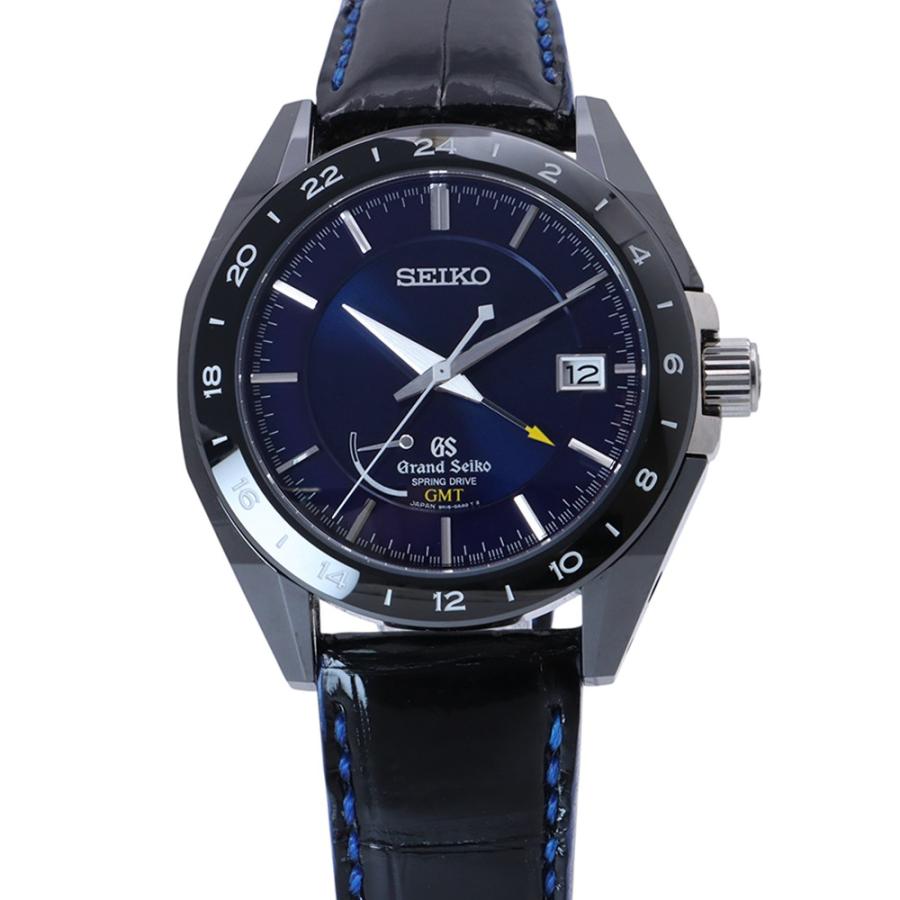 セイコー グランドセイコー スプリングドライブ GMT ブラックセラミックス SBGE039 SEIKO 腕時計 ディープブルー文字盤 セイコー グランドセイコー スプリングドライブ GMT ブラック
