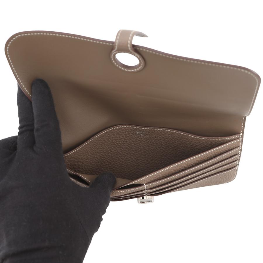 エルメス 長財布 ドゴンロング エトゥープ/シルバー金具 トゴ X刻印