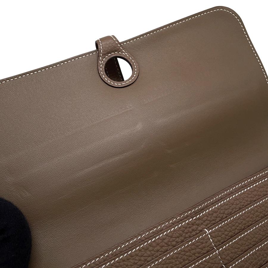 エルメス 長財布 ドゴンロング エトゥープ/シルバー金具 トゴ X刻印