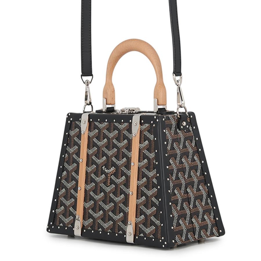 【極美品】ゴヤール　GOYARD❤️サイゴンミニ❤️ハンドバッグ　スーブル ゴヤール ハンドバッグ サイゴン ミニトランクバッグ PVC ウッド