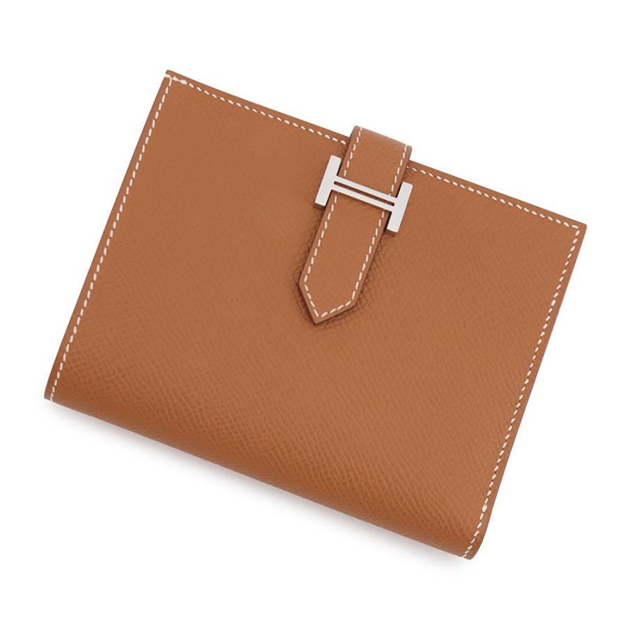 エルメス 二つ折り財布 ベアンコンパクト ゴールド/シルバー金具