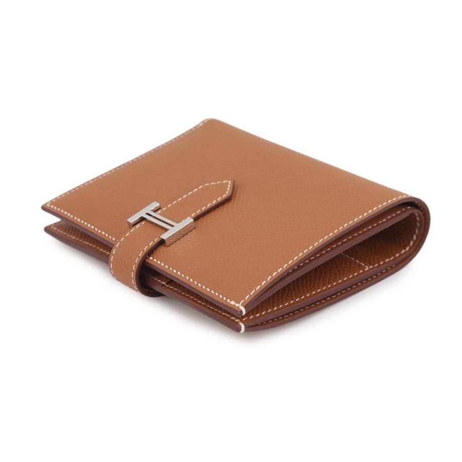 エルメス 二つ折り財布 ベアンコンパクト ゴールド/シルバー金具