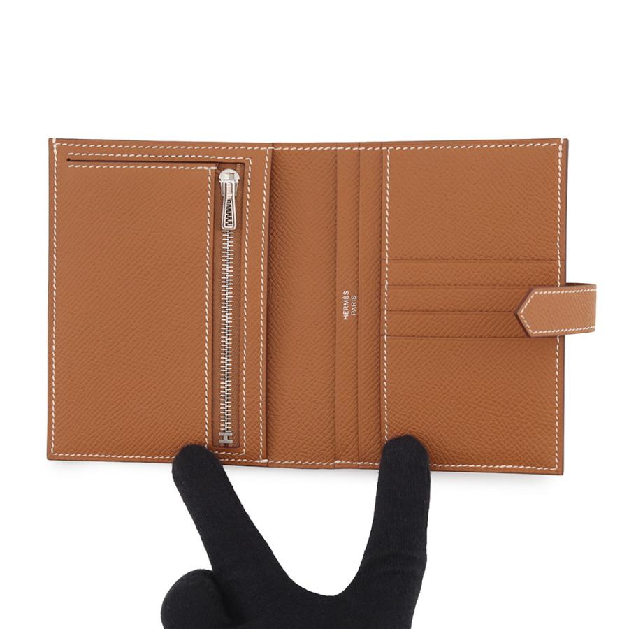 エルメス 二つ折り財布 ベアンコンパクト ゴールド/シルバー金具