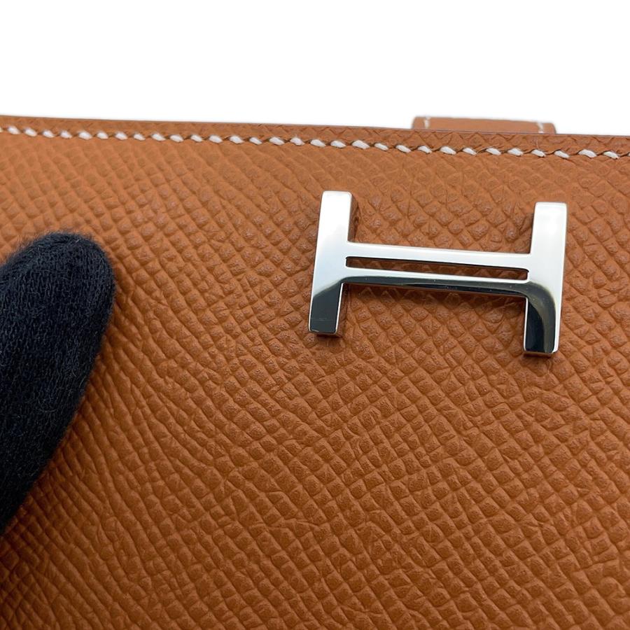 エルメス 二つ折り財布 ベアンコンパクト ゴールド/シルバー金具