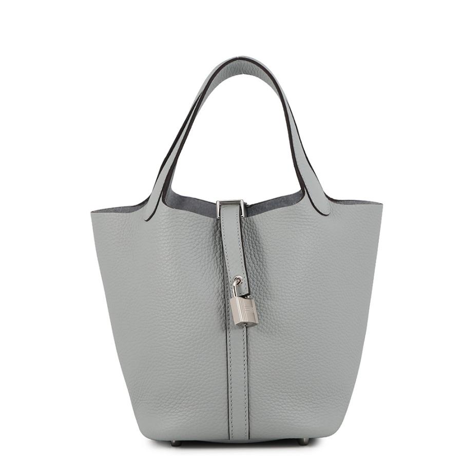 HERMES ピコタンロック PM ブルーグラシエ エルメス ハンドバッグ ピコタンロックPM ブルーグラシエ/シルバー金具