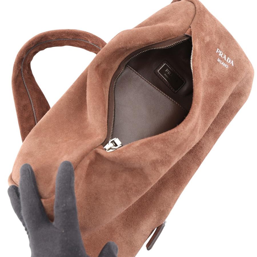 プラダ ボディバッグ ロゴ スエード 2VZ114 PRADA 中古 【返品保証