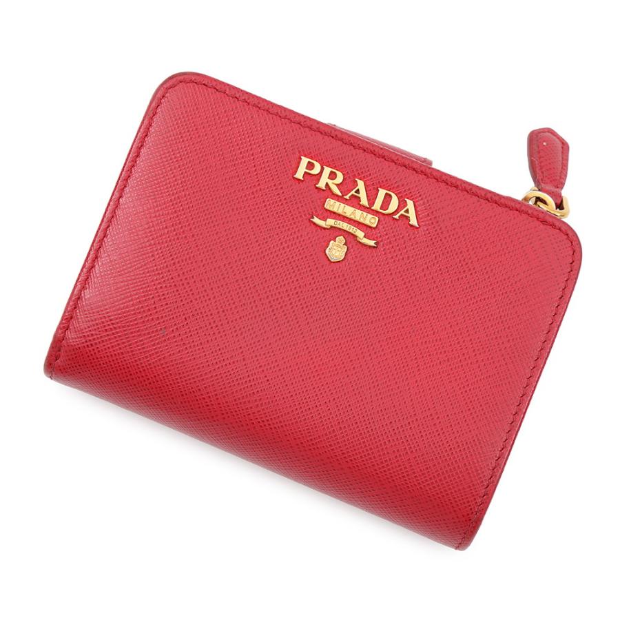 プラダ 二つ折り財布 ロゴ レザー 1ML018 PRADA 【安心保証