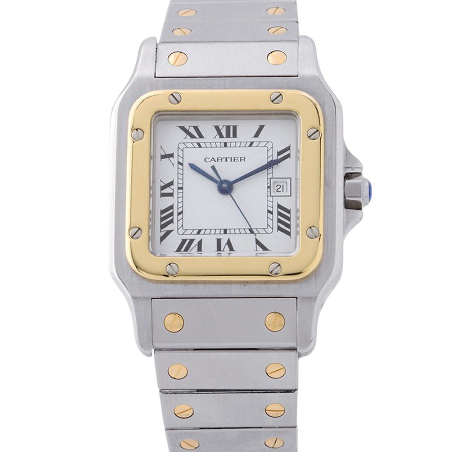 カルティエ サントス カレ LM 2961 Cartier 腕時計 白文字盤 【安心